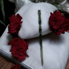 14.21 Trâm cài tóc nhựa họa tiết vân sa.ng trọng 18cm