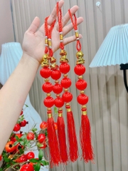 Dây Treo 3 Quả Lồng Đèn Tua Rua , Treo Tết Con Rắn 40cm