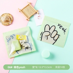 Sét 2 túi zip trong suốt phong cách ngôn ngữ bàn tay 13,5*13,5cm