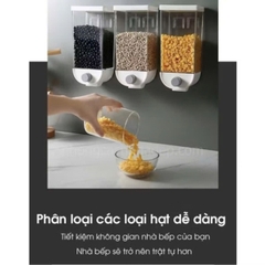 Hộp đựng hạt ngũ cốc gắn tường có nút ấn tự động nhả 1000ml