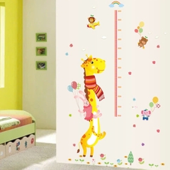Decal dán tường đo chiều cao của bé họa tiết hoạt hình M1 90*60cm