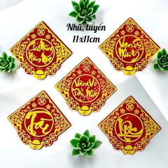 Sét 5 miếng decal tết dán trái cây,trang