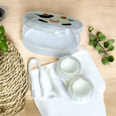 17.4 Hộp đựng lens trong suốt kèm dụng cụ họa tiết hoạt hình