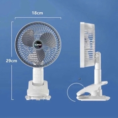 CT2. Quạt tích điện gấp gọn, kẹp bàn Super
