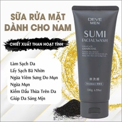 Sữa Rửa Mặt Than Hoạt Tính Cho Nam Kumano Deve Men 130g