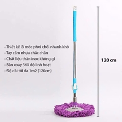 Cây lau nhà mâm inox màu tím