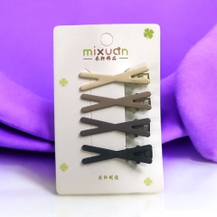 13.1 Set 4 kẹp tóc mái mỏ vịt hình chéo X dễ thương 4,5cm