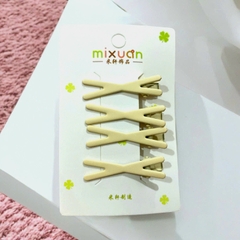 13.1 Set 4 kẹp tóc mái mỏ vịt hình chéo X dễ thương 4,5cm