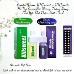 Combo Serum UNIsweet - UNIsmile Hỗ Trợ Giảm Hôi Miệng, Trắng Răng 10ml (45gx2)