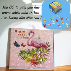 Xấp 80 tờ giấy gấp hạc anime nhiều màu 5,3cm