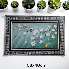 Thảm chân vải chữ nhật hoa 3D