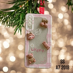Ốp Lưng Điện Thoại LUCKY Viềm Caro Hồng, Hình Cô Gái Siêu Dễ Thương