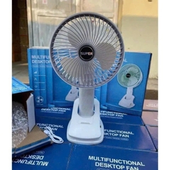 CT2. Quạt tích điện gấp gọn, kẹp bàn Super