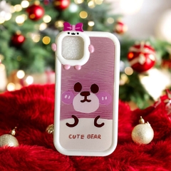 Ốp Điện Thoại Mềm Hình Gấu Hồng Dễ Thương Dành Cho Iphone