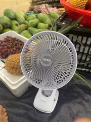 CT2. Quạt tích điện gấp gọn, kẹp bàn Super