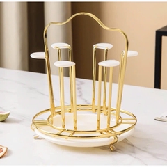 Khay Úp Ly Cốc Kim Loại Tròn Sang Trọng