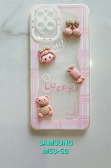 Ốp Lưng Điện Thoại LUCKY Viềm Caro Hồng, Hình Cô Gái Siêu Dễ Thương
