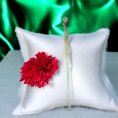 14.21 Trâm cài tóc nhựa họa tiết vân sa.ng trọng 18cm