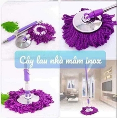 Cây lau nhà mâm inox màu tím