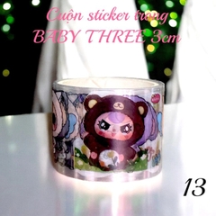 Cuộn sticker trong nhũ BABY THREE 3cm