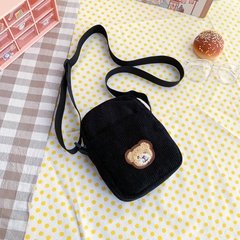 T10. Túi nhung kẻ sọc đeo chéo 13*18*5cm