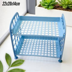 Kệ nhựa tự lắp 2 tầng dạng lưới đan