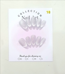 H03. Set 10 móng tay giả mắt mèo kèm keo và giũa móng