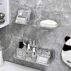 Kệ, khay đựng xà phòng dán tường trong suốt