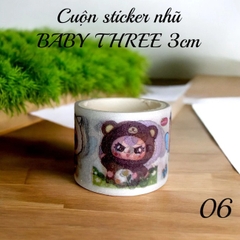 Cuộn sticker trong nhũ BABY THREE 3cm