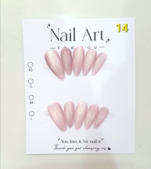 H03. Set 10 móng tay giả mắt mèo kèm keo và giũa móng