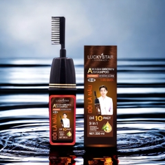 Dầu Gội Thảo Dược Cao Cấp Kèm Lược Màu Nâu Lucky Star 250ml
