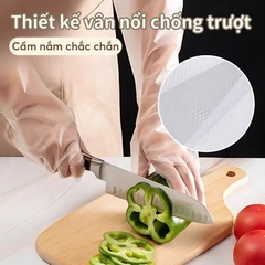 Bịch 5 đôi găng tay cao su pha nilon rửa bát siêu mỏng dai loại dài tiện dụng