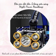 19.Đèn pin đội đầu 5 bóng Hight Power Headlamp