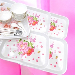 SKG4. Khay úp ly họa tiết hoa 36x27cm