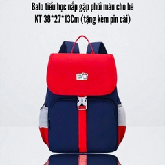 19.14.Balo học sinh phối màu 38*27*13Cm (Shop tặng kèm Pin)