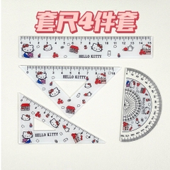 Bộ thước kẻ 4 chi tiết họa tiết hoạt hình