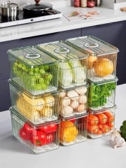 PT1.5 Hộp đựng thực phẩm tủ lạnh trong suốt có tay cầm và nắp 3,5L 24x13x13cm