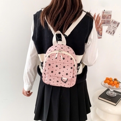 Balo vải nhung họa tiết hoa nhí 19*22*8cm