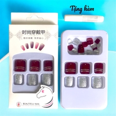 Set 24 móng chân kiểu keo nhiều mẫu