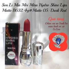 Son Thỏi Mira Hydro Shine Lips Matte B632 Lì Mịn Môi 4g