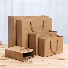 Túi giấy đựng quà ngang trơn Kraft KN1 (28,5x23x8cm)