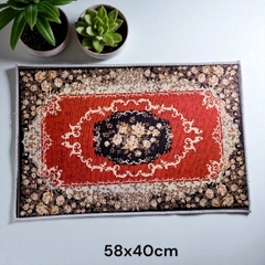 Thảm chân vải chữ nhật hoa 3D