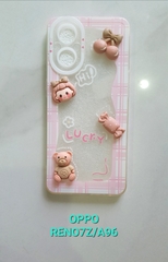Ốp Lưng Điện Thoại LUCKY Viềm Caro Hồng, Hình Cô Gái Siêu Dễ Thương
