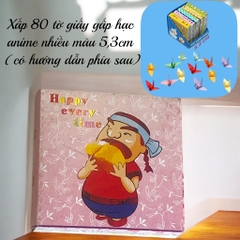 Xấp 80 tờ giấy gấp hạc anime nhiều màu 5,3cm