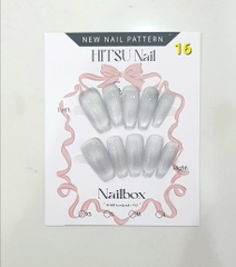 H03. Set 10 móng tay giả mắt mèo kèm keo và giũa móng