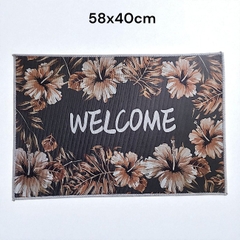 Thảm chân vải chữ nhật hoa 3D