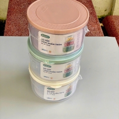 S4. Bộ 3 hộp thực phẩm tròn Hokori Việt Nhật 6528