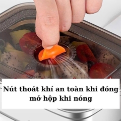 S4. Hộp Lạnh Inox Nắp Cam 1200ml (19x13,5cm)
