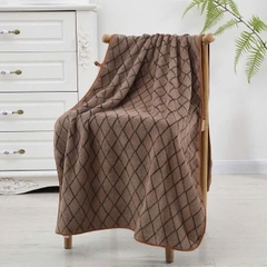 Khăn tắm kẻ chéo sợi bông lông cừu xuất Hàn 70x140cm
