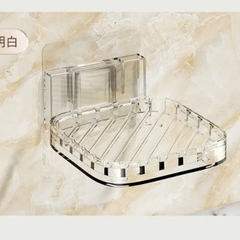 PT1.4 Hộp đựng xà phòng trong suốt treo tường, giá treo tường để đồ nhà tắm